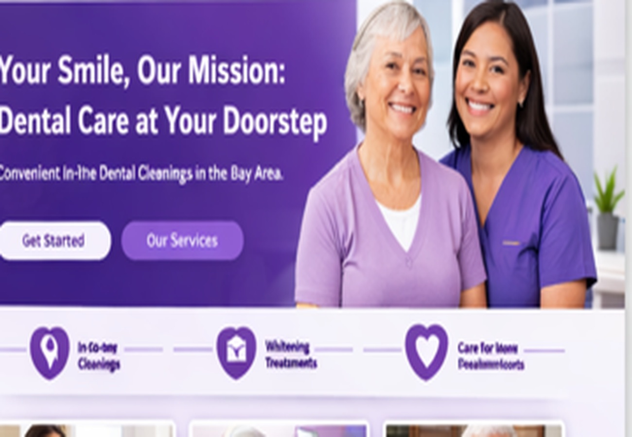 Dental hygienist with an elderly patient at home