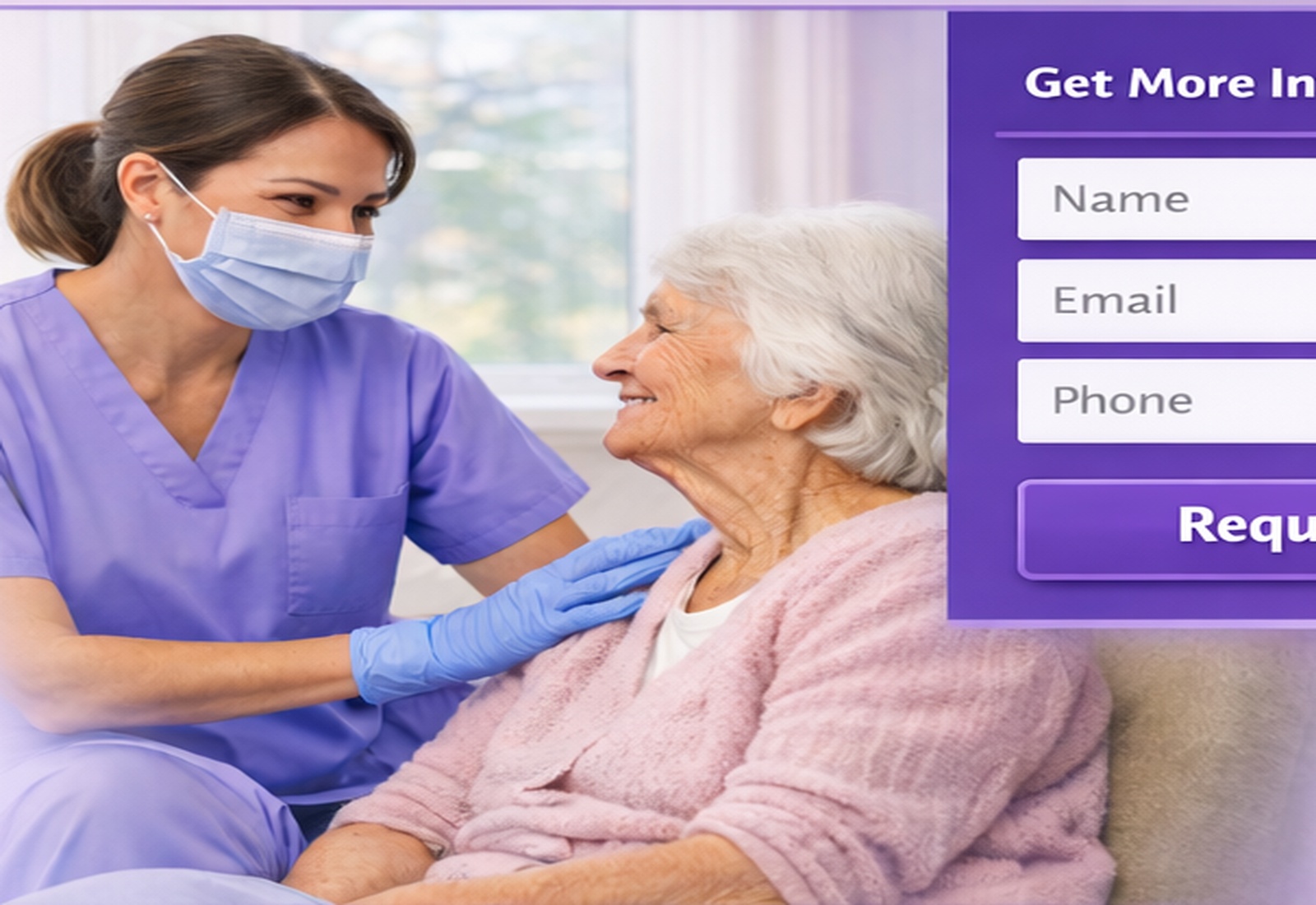 In-home dental care with an elderly patient