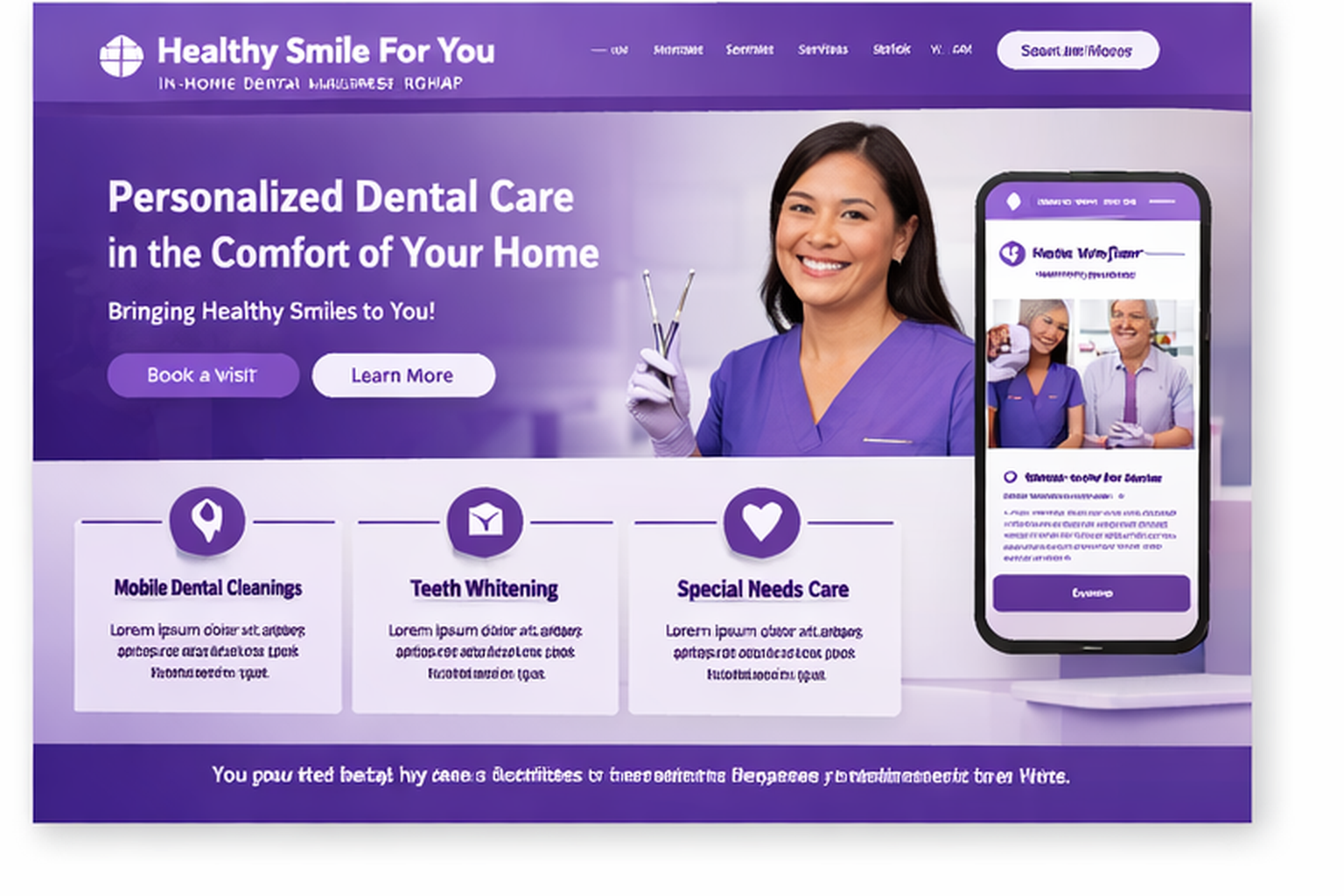 Healthy Smile For You — homepage mockup